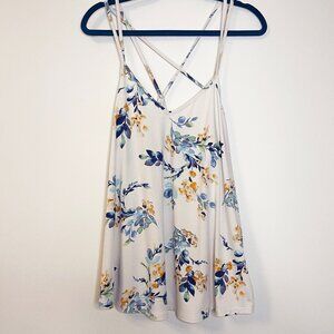 Women's Papermoon Strappy Tank White Floral Size XL